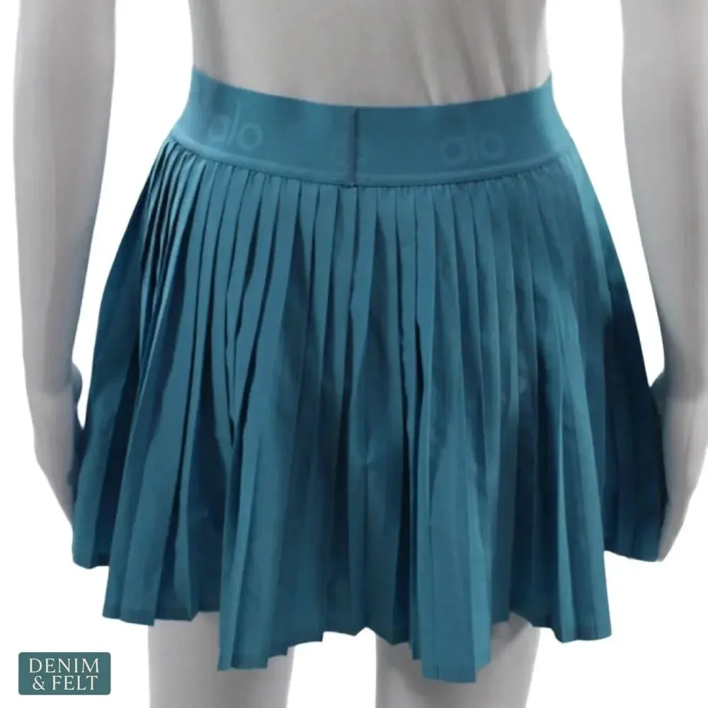 Alo Yoga Aces Tennis Skirt Shorts‎ Blue Splash Wrap Athletic Skort Size Small